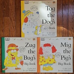 Vintage DK Big Books Pat The Cat And Friends Big Book Paperback Set Of 3